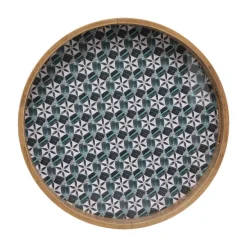PLATEAU BOIS ALICANTE MULTICOLORE D.34.5X6CM