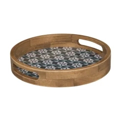 PLATEAU BOIS ALICANTE MULTICOLORE D.24.5X4CM