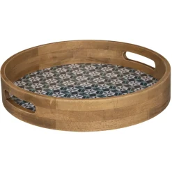 PLATEAU BOIS ALICANTE MULTICOLORE D.24.5X4CM