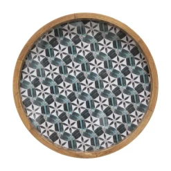 PLATEAU BOIS ALICANTE MULTICOLORE D.24.5X4CM