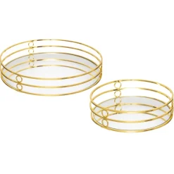 PLATEAU DORE MIROIR FEEL D.30X3.5CM