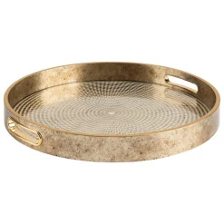 PLATEAU ELYA VERRE RESINE OR D.31.7X4CM