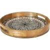 PLATEAU ROND MANGUIER DUNE NOIR 35CM