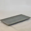 PLAT GRIS PORCELAINE EMAIL REACTIF D.25.5X13CM