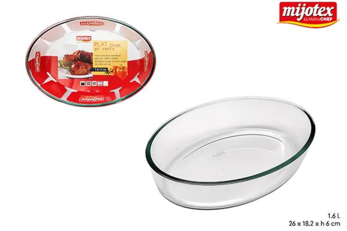 PLAT OVALE EN VERRE 1.6L