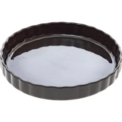 PLAT TARTE CERAMIQUE GRIS 28CM