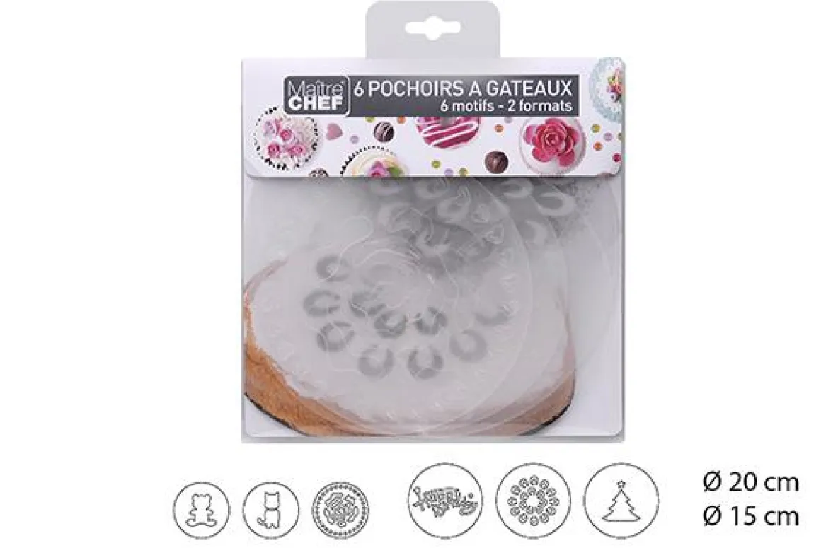 6 POCHOIRS A GATEAUX