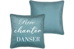 POEME COUSSIN 50X50CM BLEU