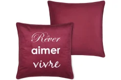 POEME COUSSIN 50X50CM BORDEAUX