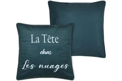 POEME COUSSIN 50X50CM PETROLE