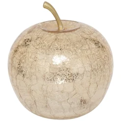 POMME VERRE CRAQUELE LED H.18.5CM