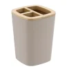 PORTE BROSSE A DENTS RUBBER BAMBOU BEIGE