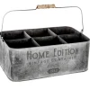 PORTE 6 PLANTES METAL ZINC H.36CM