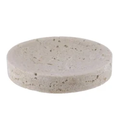 PORTE SAVON EN POLYRESINE FACON TRAVERTIN NATUREL