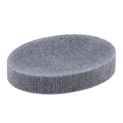 PORTE SAVON POLYRESINE OVALE STRIE GRIS
