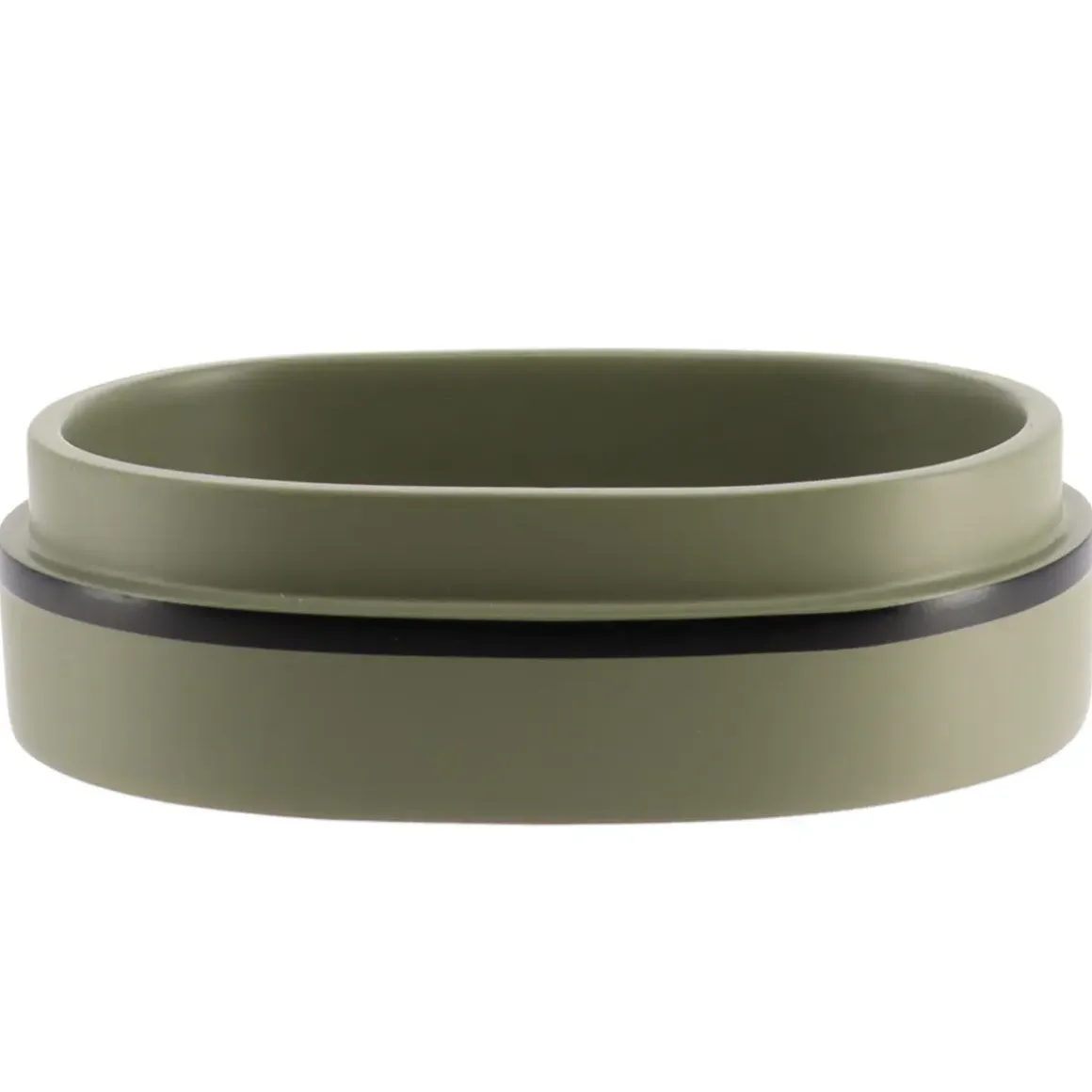 PORTE SAVON POLYRESINE OVAL KAKI NOIR