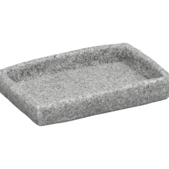 PORTE SAVON POLYRESINE RECTANGULAIRE EFFET PIERRE GRIS
