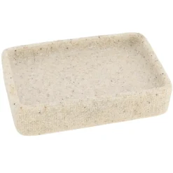 PORTE SAVON POLYRESINE RECTANGULAIRE EFFET SABLE NATUREL