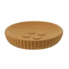 PORTE SAVON POLYRESINE ROND STRIEE MOUTARDE
