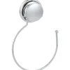 PORTE SERVIETTE ROND METAL SUR VENTOUSES   CHROME