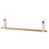 PORTE SERVIETTES 1 BARRE AVEC LANIERES BLANC BAMBOU