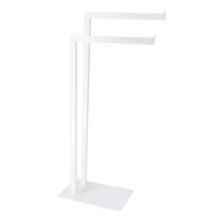 PORTE SERVIETTES METAL 2 BARRES BLANC