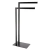 PORTE SERVIETTES METAL 2 BARRES NOIR