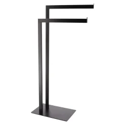 PORTE SERVIETTES METAL 2 BARRES NOIR