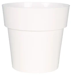 POT ASPECT CERAMIQUE DIA.28 CM BLANC