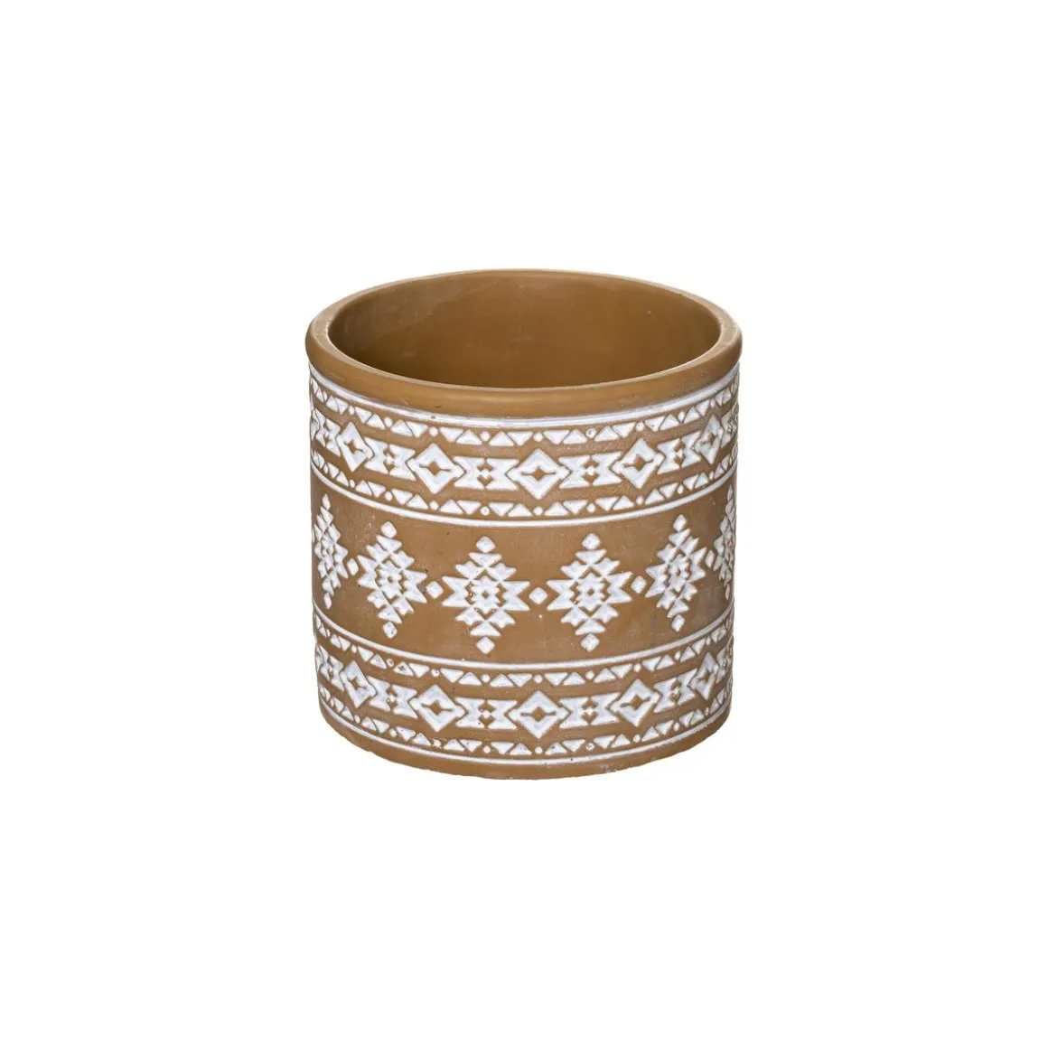 POT CIMENT HACIENDA TERRACOTTA OU BLEU D.8X7.5CM