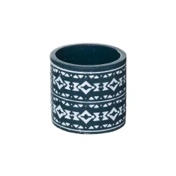 POT CIMENT HACIENDA TERRACOTTA OU BLEU D.8X7.5CM