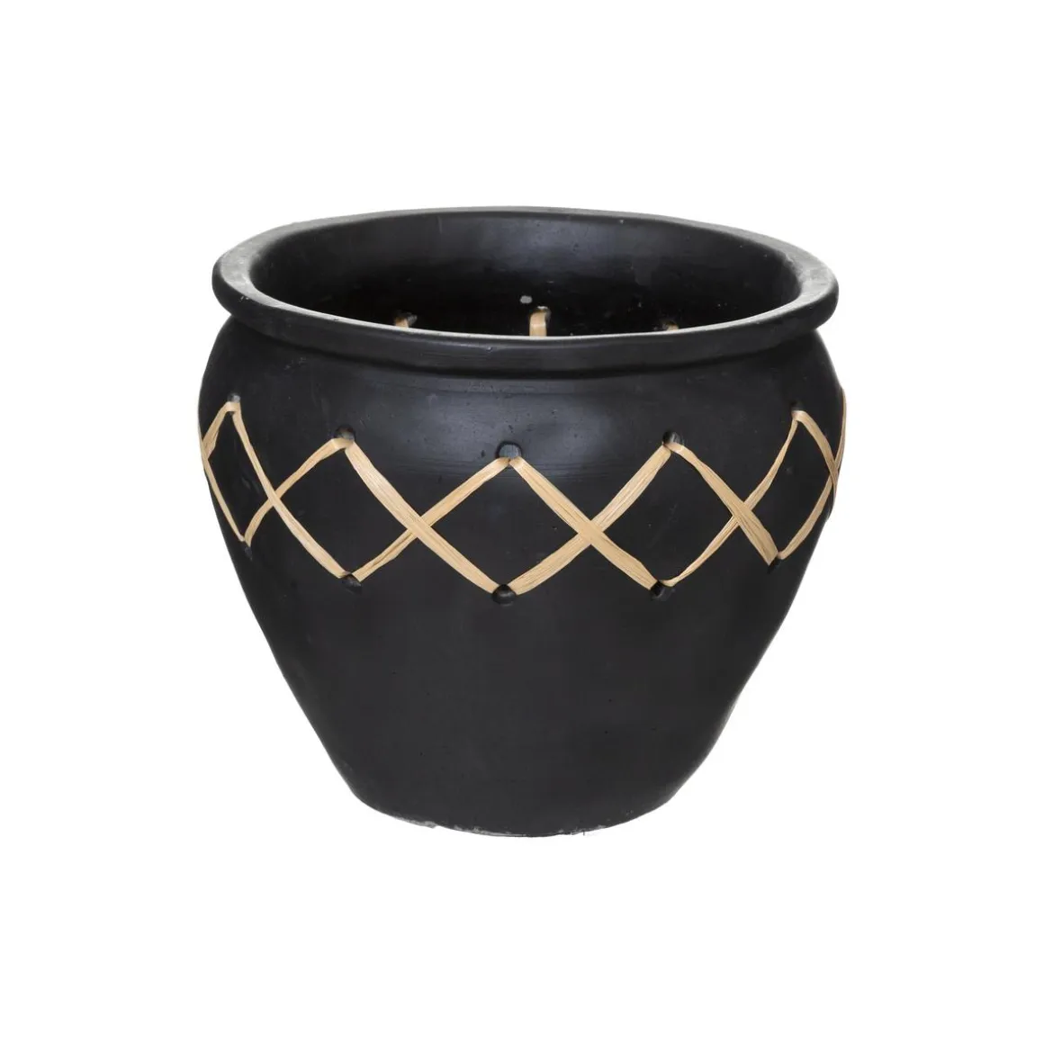 POT RAFIA NOIR CUBA D.22.5X19.5CM