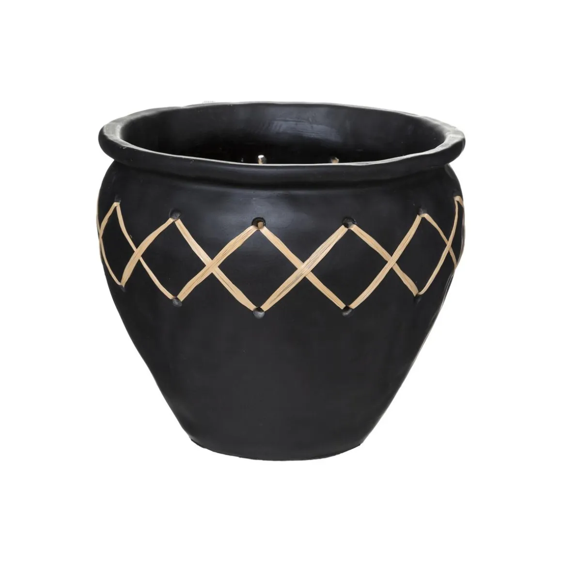 POT RAFIA NOIR CUBA D.22.5X19.5CM