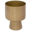 POT SUR PIED METAL COLLECTIONNEUR DORE D.17X22CM