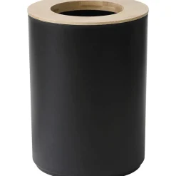 POUBELLE AVEC COUVERCLE BAMBOU 5L NOIR BAMBOU