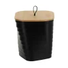 POUBELLE DESIGN COUVERCLE BAMBOU 2.3L NOIR