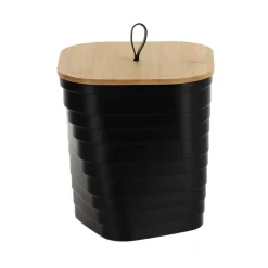 POUBELLE DESIGN COUVERCLE BAMBOU 2.3L NOIR
