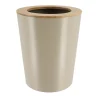 POUBELLE METAL EVASEE COUVERCLE BAMBOU 5L TAUPE