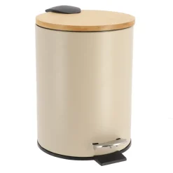 POUBELLE METAL FREIN DE CHUTE 3L TAUPE BAMBOU