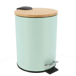 POUBELLE METAL FREIN DE CHUTE 3L VERT EUCALYPTUS BAMBOU