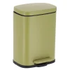 POUBELLE METAL RECTANGLE 5L FREIN DE CHUTE VERT OLIVE