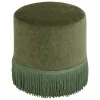 POUF CHENILLE ALANYA VERT KAKI D.37.5X37.8CM