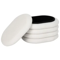 POUF COFFRE BOUCLETTE GIULIA BLANC