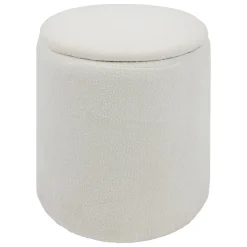 POUF COFFRE BOUCLETTE KAYDI BLANC