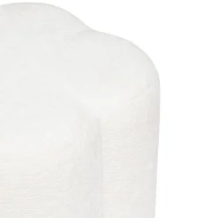 POUF FLEUR CHENILLE LAVON BLANC