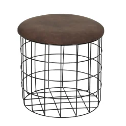 POUF GIGOGNE PU MARRON PM