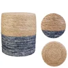 POUF JONC DE MER BLEU