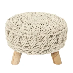POUF MACRAME PIED 40X30CM