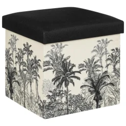 POUF PLIABLE BENICIO NOIR BLANC