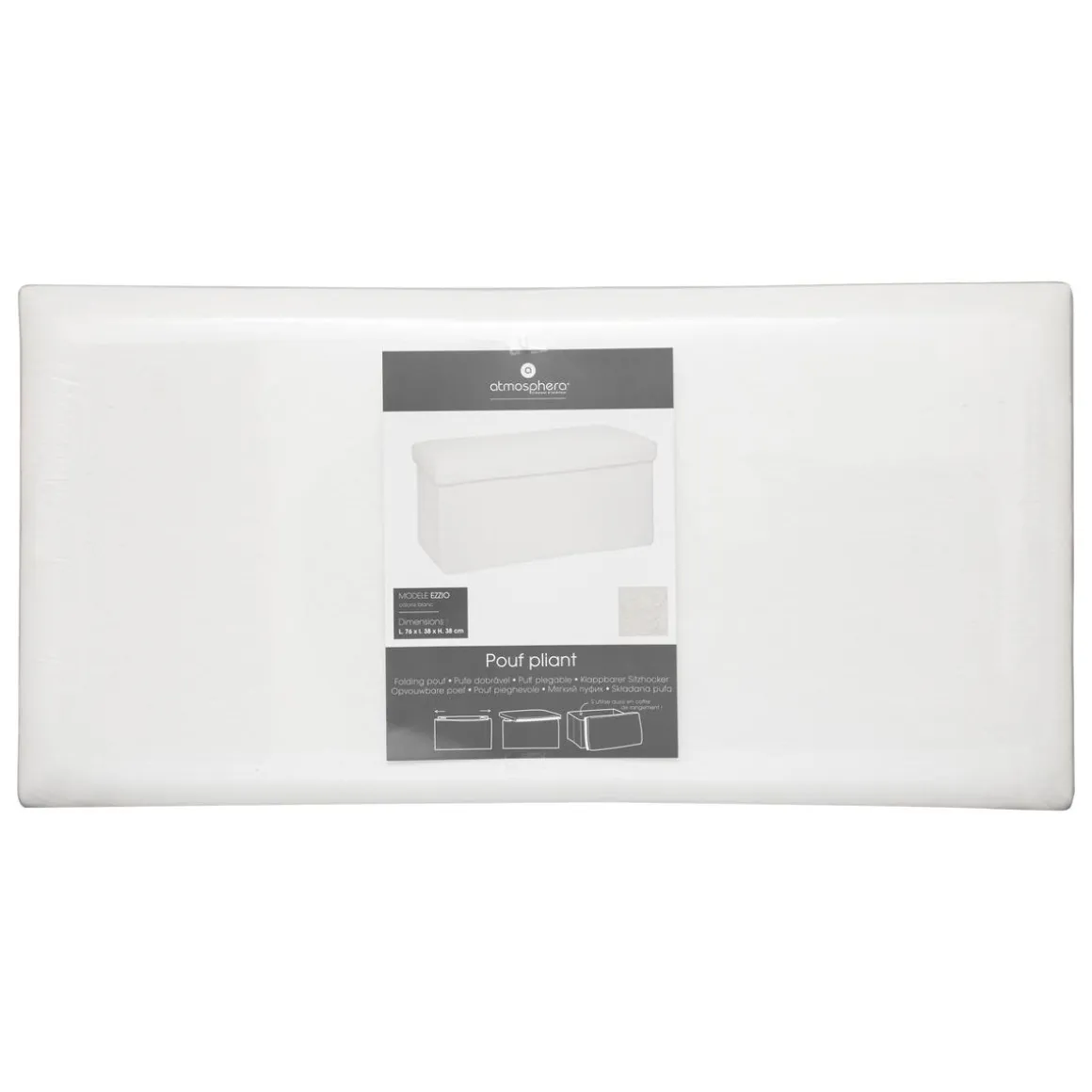 POUF PLIABLE DOUBLE FOURRURE EZZIO BLANC